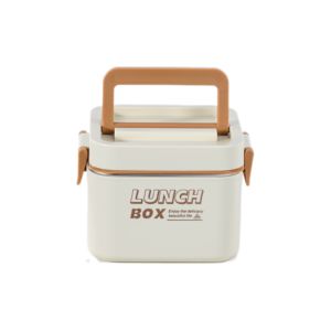 Boîte à lunch bento rectangulaire S13 en acier inoxydable, à un seul niveau, 3 compartiments, chauffable, étanche, empilable, avec poignée pour l'école - Product Image 2