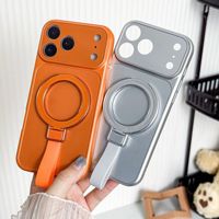 Étui de luxe antichoc en silicone souple avec anneau magnétique et sangle pour iPhone 15 16 17 Pro Max, coque arrière protectrice mate