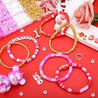 Kit de perles en argile polymère pour la Saint-Valentin, 24 compartiments, perles plates Heishi, breloques émaillées pour bracelet, collier, artisanat DIY
