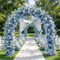 Arche de mariage en fleurs artificielles rose, blanc et bleu, idéale pour la décoration de mariage - Vente en gros