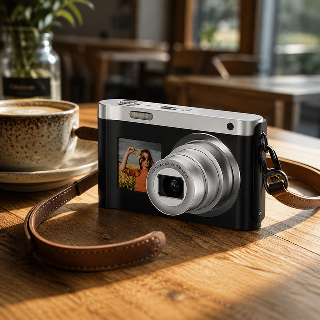 Pocket Vintage Compact Optical CCD Digital Camera with Dual Screen 4K Video for Your Best Travel Partner