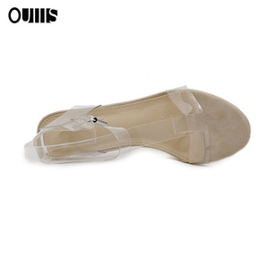 Sandales transparentes populaires à talons hauts à sangle unique talons épais en gelée femmes sandales pour femmes confortables à la mode - Product Image 6