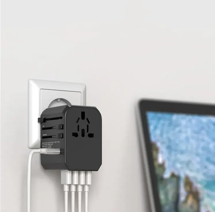 Adaptador de tomada elétrica universal para carregamento, adaptador para carregamento rápido tipo c 5.6a, reino unido, eua, austrália, ue, adaptador de viagem