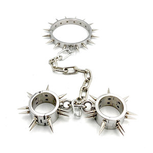 Kit de Restricción de Acero Premium con Tornillos, Collar Ajustable <span class=keywords><strong>para</strong></span> Él y Ella, Esposas, Grilletes <span class=keywords><strong>para</strong></span> Tobillos, Equipo Industrial BDSM <span class=keywords><strong>para</strong></span> Juegos de Rol - Product Image 2