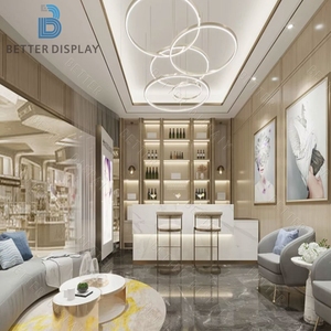 <span class=keywords><strong>Prix</strong></span> de gros, design moderne personnalisé pour salon de coiffure, ensemble de mobilier de salon de coiffure avec miroir carré de luxe - Product Image 5