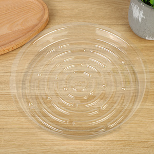 Luo Yao Transparent Round Pot <b>Tray</b> Plastic Water Storage Base <b>Non</b> <b>Slip</b> Plant Saucer For Indoor Gardening Modern Design - Product Image 3