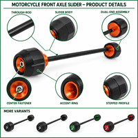 Kit de protection d'axe avant de moto personnalisé, glissières de roue, protecteurs de fourche, glissières de tige, protection antichute OEM personnalisée