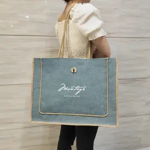 Экологически чистая Заводская сумка из джута с логотипом на заказ от производителя, сумка для покупок из джута с ручкой для путешествий и подарка