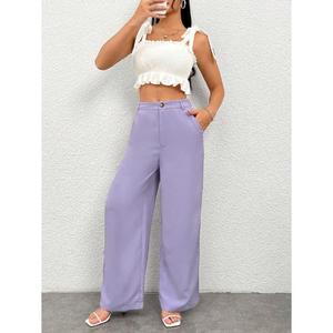 Pantalon en mélange de polyester décontracté, durable et écologique avec broderie en lavande, disponible en tailles S-XL XXL - Product Image 1