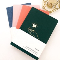 Carnets à couverture rigide en tissu de lin format A5 en gros, impression de journal personnalisée avec pochette en papier
