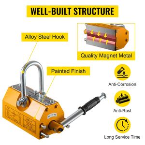 <span class=keywords><strong>500kg</strong></span> 2 Ton 3T 5Ton Mango manual Elevador magnético permanente para barra de acero de hoja de metal - Product Image 2