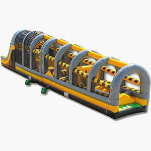 บ้านลมเป่าลมแบบมีสิ่งกีดขวางสำหรับแข่งขันสองเลน เหมาะสำหรับงานกลางแจ้ง - Product Image 1