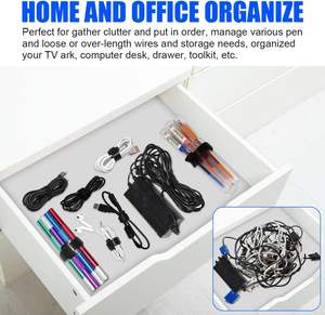 環境に優しい両面粘着式調整可能コードストラップ、カスタムカラーのフックアンドループタイ付きケーブルオーガナイザー - Product Image 4
