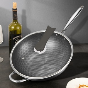 Stainless Steel Frying Pan Honeycomb Nonstick Round 12 Inch Induction Compatible Stir Fry Steak Pan - Product Image 3