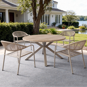Ensemble de conversation moderne en <span class=keywords><strong>rotin</strong></span> pour patio avec table basse, mobilier de jardin, ensemble de salle à manger rond en osier pour extérieur, ensemble bistro de jardin - Product Image 5