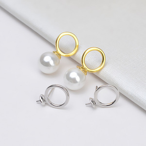 S925 Silver Earring <b>Tray</b> 7-8 Pearl Female Earrings DIY <b>Jewelry</b> Accessories Semi Finished 1039 Empty <b>Tray</b> - Product Image 1
