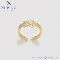 X000883670 Bijoux XUPING Mode Élégant Nouveauté Arrivée Cuivre écologique Forme d'étoile Plaqué or 14 carats Bague ouverte pour femmes