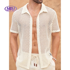 Nouveau cardigan en <span class=keywords><strong>dentelle</strong></span> pour hommes, mode africaine, <span class=keywords><strong>chemise</strong></span> en filet ajouré pour hommes, crochet, 2025 - Product Image 2