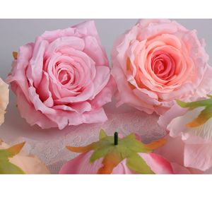 ดอกกุหลาบประดิษฐ์ ดอกไม้ผ้าไหม ขนาด 15 ซม. ดอกไม้ตกแต่งงานแต่งงาน รูปทรงสมจริง สีขาว สีแชมเปญ สีชมพู สีฟ้าไล่เฉด - Product Image 3