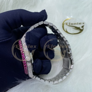 Montres automatiques mécaniques Hip Hop en gros pour hommes et femmes, avec moissanite VVS couleur <span class=keywords><strong>D</strong></span>, étanches, bracelet en acier inoxydable - Product Image 2