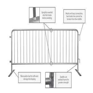 원격 발을 가진 아연 도금 강철 보안 울타리 군중 제어 장벽 진입문 임시 주차 안전 철망 장벽 - Product Image 2