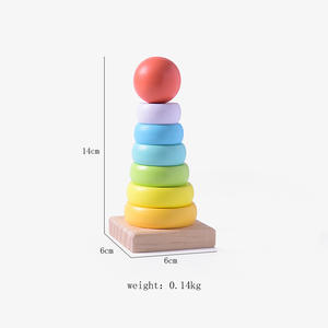 Jouets éducatifs pour bébés, tours d'<span class=keywords><strong>arc</strong></span>-<span class=keywords><strong>en</strong></span>-<span class=keywords><strong>ciel</strong></span> empilables <span class=keywords><strong>en</strong></span> bois, jeux pour tout-petits de 0 à 24 mois, blocs Montessori pour enfants - Product Image 2