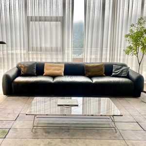 Canapé en cuir véritable personnalisé ensemble de canapés de couleur noire pour salon nouveau design <span class=keywords><strong>grand</strong></span> canapé <span class=keywords><strong>3</strong></span> places - Product Image 1
