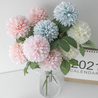 Flor Artificial de Crisantemo de Seda con 2 Cabezas, Tipo Pompon, para Decoración de Bodas y Hogar