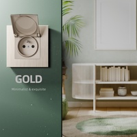 Prise murale française 2P+T avec cadre en métal brossé noir gris or, norme européenne IP44 16A 250V, avec couvercle étanche