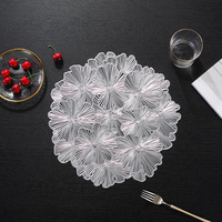 Tapis de salle à manger en forme de fleur ajourée, napperon de table rond en PVC avec isolation thermique