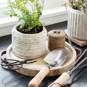 Plateau de service rustique ferme plateau en bois assiette de fruits en bois minimaliste assiette à pâtisserie circulaire - Product Image 2