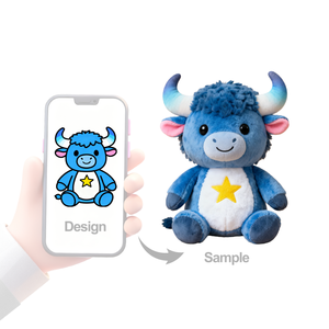 Peluche Personalizzato <span class=keywords><strong>di</strong></span> Alta Qualità, <span class=keywords><strong>Mucca</strong></span> Divertente Ricamata, Giocattolo Super Morbido Antistress Imbottito in Cotone PP, Design Personalizzato - Product Image 3