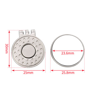 Clips marqueurs de balle de <span class=keywords><strong>golf</strong></span> en alliage nickelé à aimant puissant de 25 mm, personnalisables avec logo OEM/ODM pour la vente en gros - Product Image 2