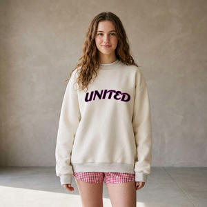 United Print Logo Women <b>Mock</b> <b>Neck</b> Terry 100% Cotton Lightweight Breathable Quick Dry Casual Drop-Shoulder Sleeves Autumn - Product Image 1