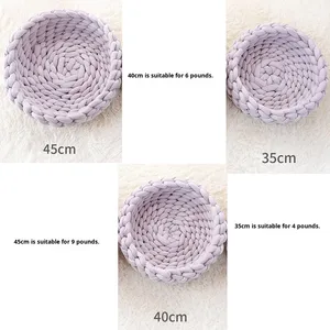 Cama para Perros y Gatos Hecha a Mano, Súper Suave, de Felpa, Transpirable, Tejida, Cómoda, de Lujo, de Algodón, Color Macaron - Product Image 5