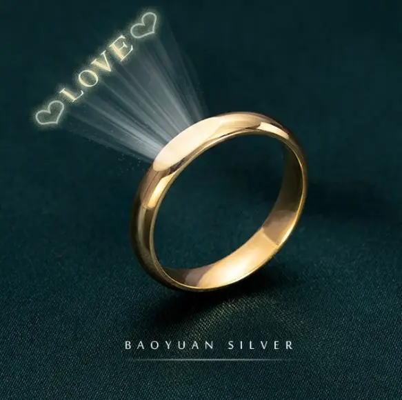 Anello di proiezione in argento Sterling 925 anello di coppia d'amore anello di fidanzamento regalo di nozze donna anello di proiezione Color oro rosa platino