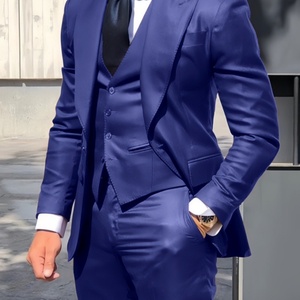 Traje Clásico de 3 Piezas para Hombre, Esmoquin para Novio, Traje de <span class=keywords><strong>Boda</strong></span>, Blazer, Chaqueta, Pantalones y <span class=keywords><strong>Chaleco</strong></span> para Negocios - Product Image 1