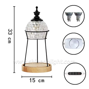 Modern Indoor Wood Crystal Wax Melting Lamp Electric Bedside Table Lamp Bedroom Living Room US Plug Candle <strong>Warmer</strong> Lamp for Gift - Product Image 3