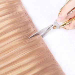 Nouvelles extensions de cheveux en trame plate <span class=keywords><strong>XO</strong></span> invisible en PU sans couture, avec trous, cuticules alignées, double languette et trame plate à trous - Product Image 4