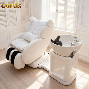 Sillón de Masaje Eléctrico para Spa con Airbag, Lavabo de Cerámica, Cuero Impermeable y Reposapiés Ajustable para Salón de Belleza, Barbería y Uso Hospitalario - Product Image 5