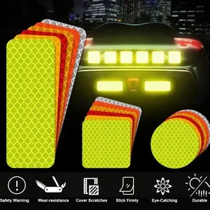 Autocollant réfléchissant en vinyle noir rétro-réfléchissant pour <span class=keywords><strong>casque</strong></span> de <span class=keywords><strong>moto</strong></span> et voiture, impression de logo personnalisée, haute visibilité - Product Image 2