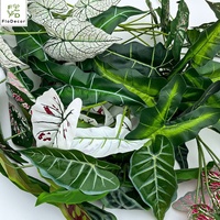 Offres Spéciales fait à la main réaliste plante verte artificielle Caladium grandes feuilles tropicales impression 3D pour Table de mariage décor de fête à la maison