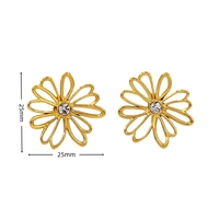 Pendientes de Acero Inoxidable de Moda al por Mayor, Chapados en Oro de 18K, Hipoalergénicos, con Dijes de Flores para Mujer, Ideales para Fiestas