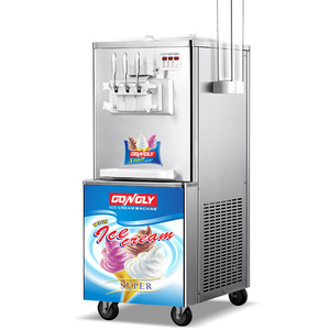 เครื่องทำไอศกรีมเชิงพาณิชย์จาก Gongly 110V1700W 3รสชาติเครื่องทำไอศกรีมนุ่มๆเครื่องทำไอศกรีมอัตโนมัติร้านอาหารบาร์ - Product Image 1