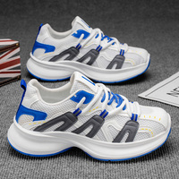 Zapatillas Deportivas para Hombre, Estilo Chunky, con Malla Transpirable, Suela Gruesa con Amortiguación, Cierre de Cordones, Ligeras e Informales