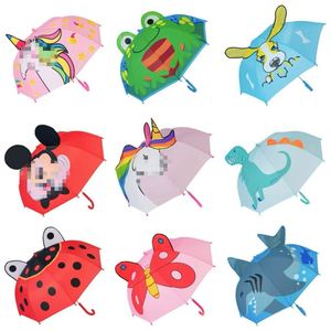 Parapluie pour enfants mignon avec design de sécurité, parapluie manuel imperméable pour l'école, cadeau promotionnel avec logo personnalisé - Product Image 3