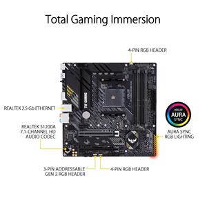 Scheda madre da gioco TUF Gaming B550M-PLUS <span class=keywords><strong>AMD</strong></span> <span class=keywords><strong>AM4</strong></span> 3rd Gen Micro ATX - Product Image 3