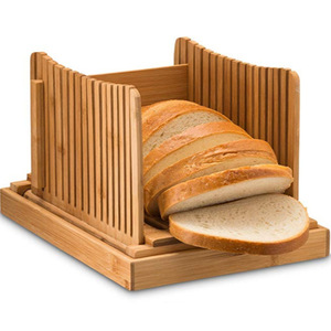 Bamboo <b>Bread</b> Cutter With Drawer And <b>Knife</b> Square Shape For Toast Slicing Kitchen Accessory - Product Image 4
