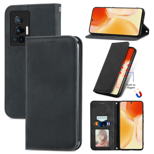 Wholesale Cheap Protective Leather Flip Wallet Phone Case for VIVO X70 Pro Card Slot Stand Holder Phone Cover