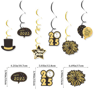 2025 New Year Party Spiral Decoration Pendant Cocktail Party Arrangement Spiral Pendant Home Decoration Set Wholesale - Product Image 5